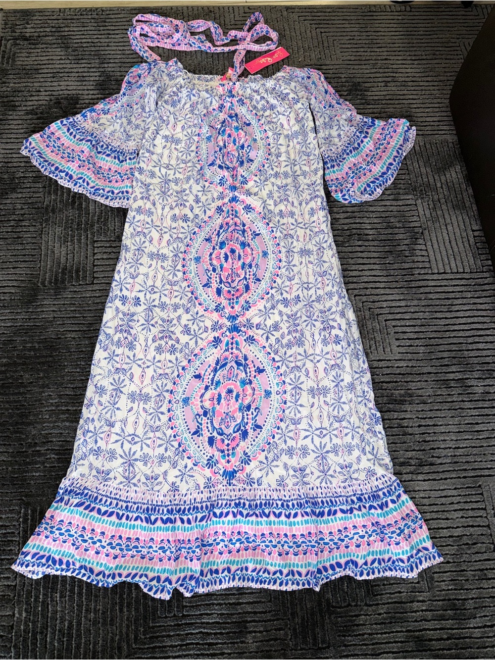 Lilly Pulitzer Blue & White Abigale Midi Dress